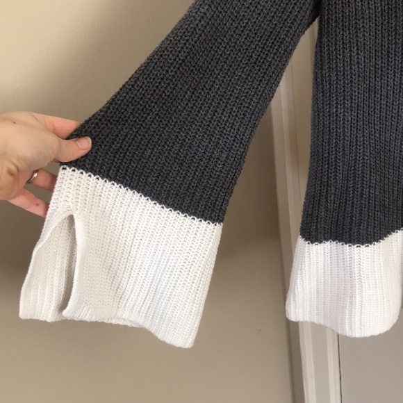 Dark gray and white color block sweater! - Picture 2 of 4